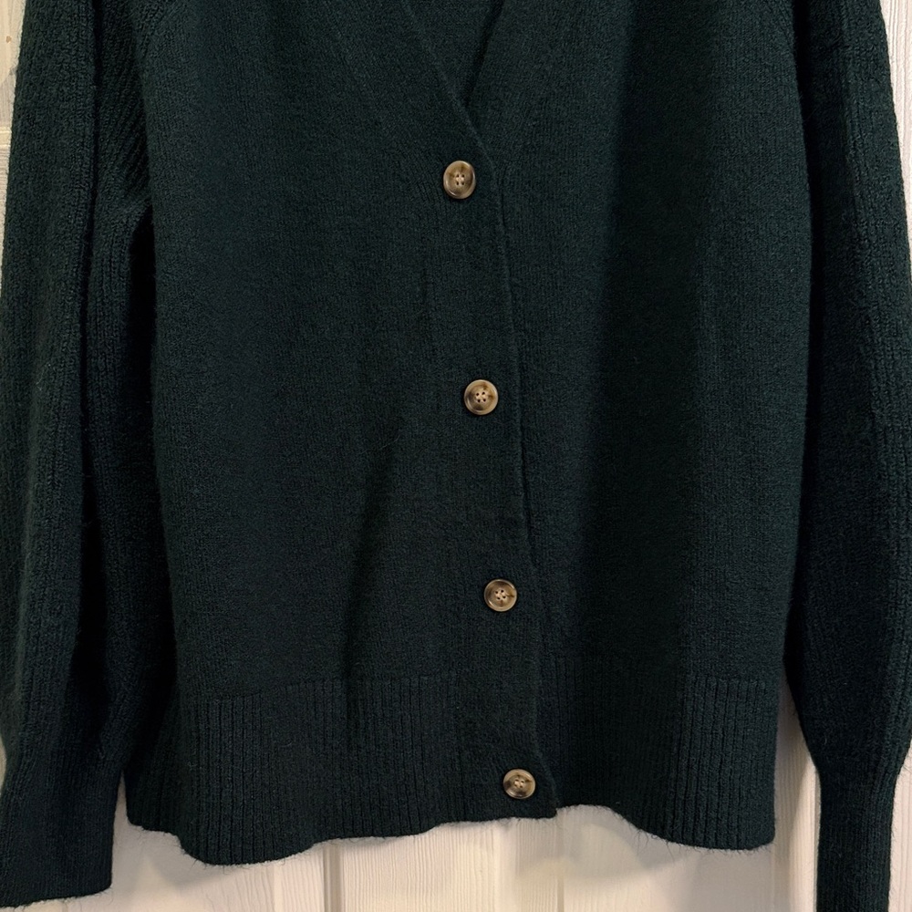 Classic Hunter Green Button-Up Cardigan - Picture 3 of 5